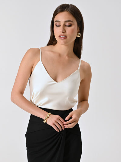 Top Spalline Sottili Bianco