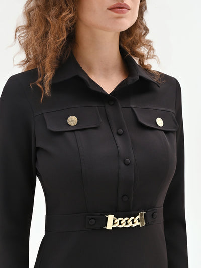 Abito Nero con dettagli Gold