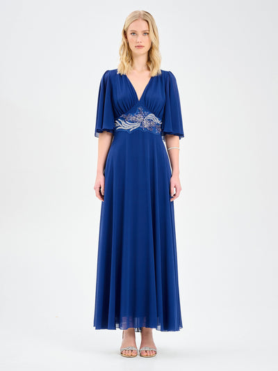 Abito Rinascimento atelier Blu Decoro Pietre