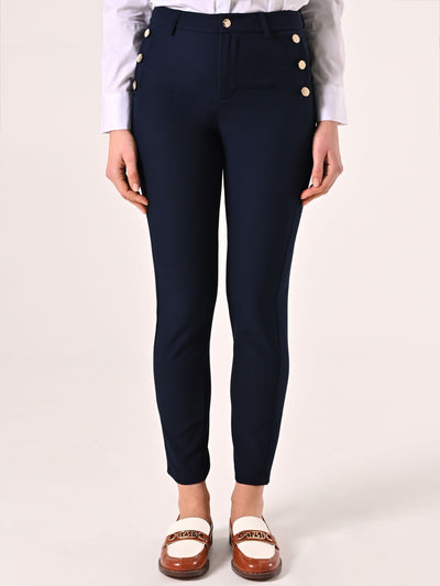 Pantaloni con Bottoni Mariniére Blu