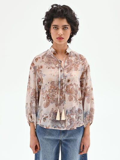 Blusa con stampa paisley