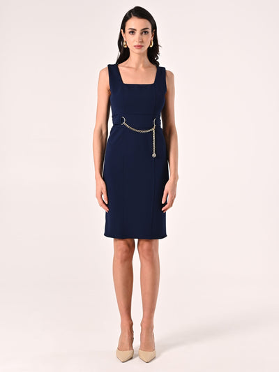 Tubino Blu in scuba Mano Crepe