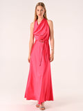 Abito Lungo in Raso Fuxia