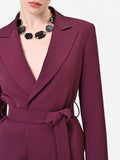 Giacca blazer bordeaux con cintura