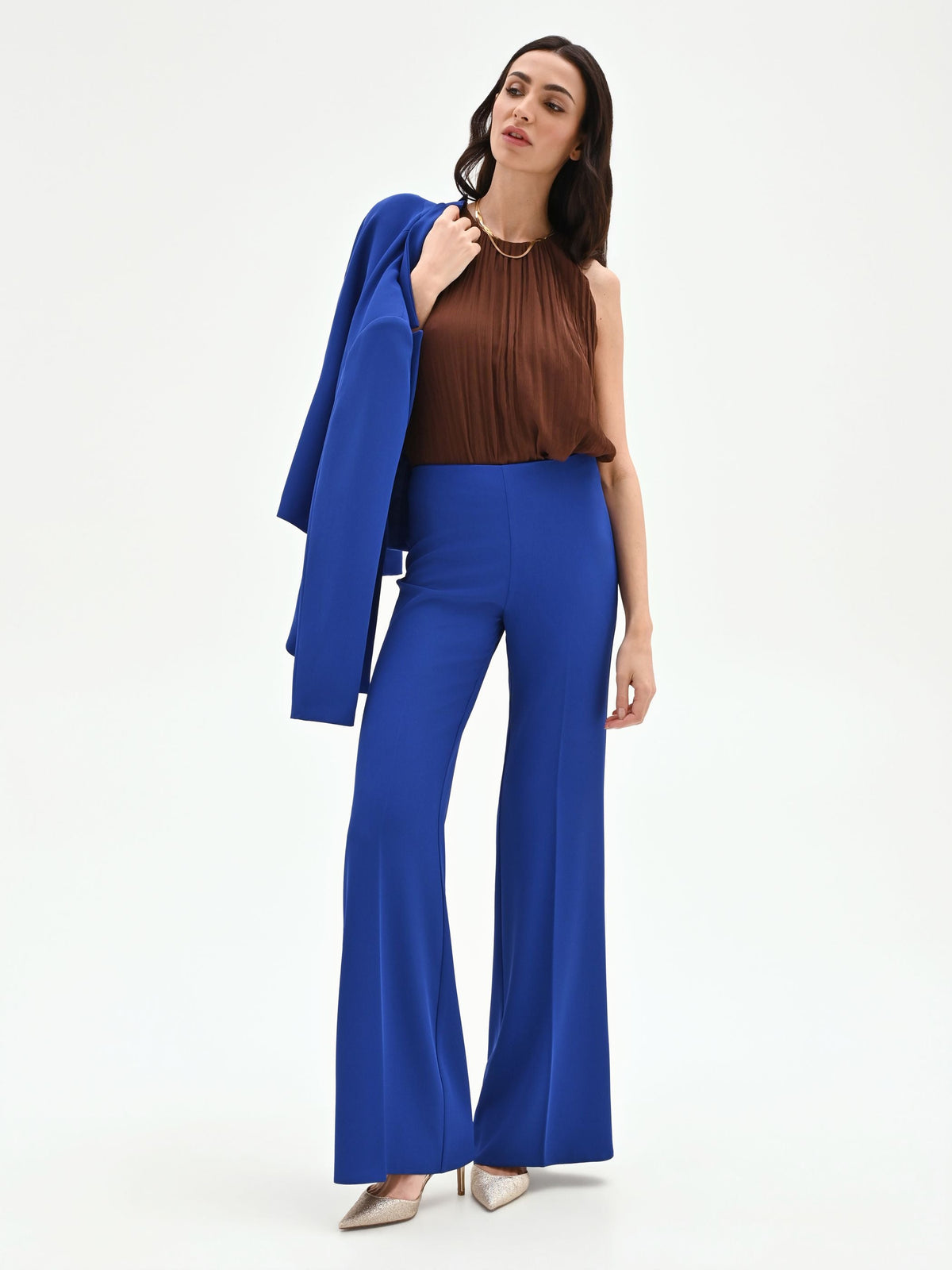 Pantalone a palazzo blu cina