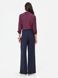 Pantalone palazzo blu navy