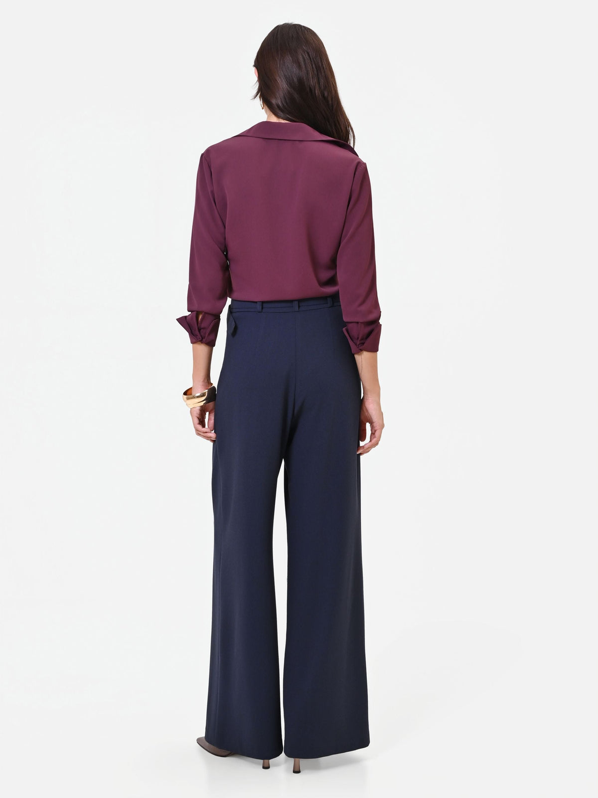 Pantalone palazzo blu navy