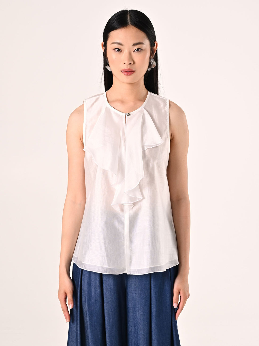 Blusa con Rouche Bianca