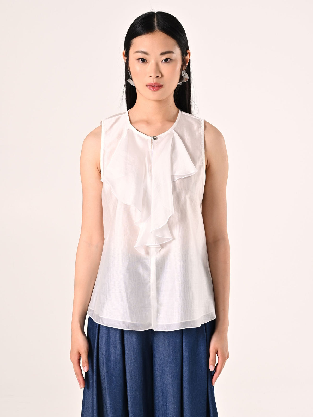 Blusa con Rouche Bianca