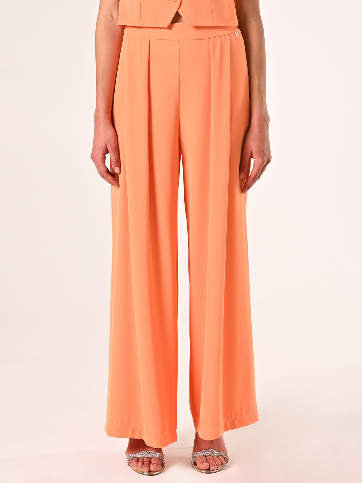 Pantaloni Arancioni in Tessuto Fluido