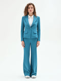 Giacca monobottone in blu ottanio