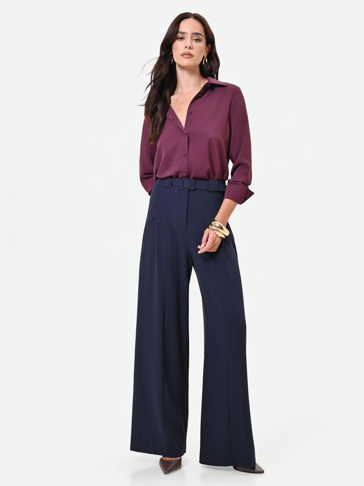 Pantalone palazzo blu navy