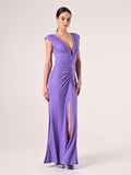 Abito Lungo Viola Lavanda con Glitter
