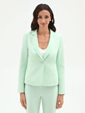 Giacca blazer verde menta con revers a lancia