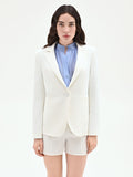 Giacca blazer bianca monopetto