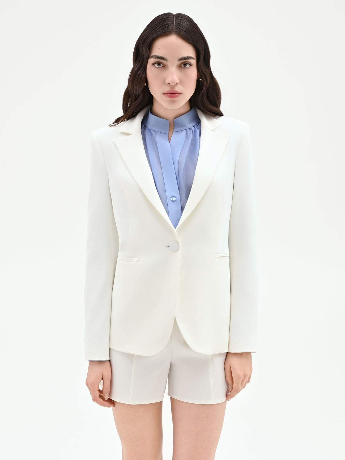 Giacca blazer bianca monopetto