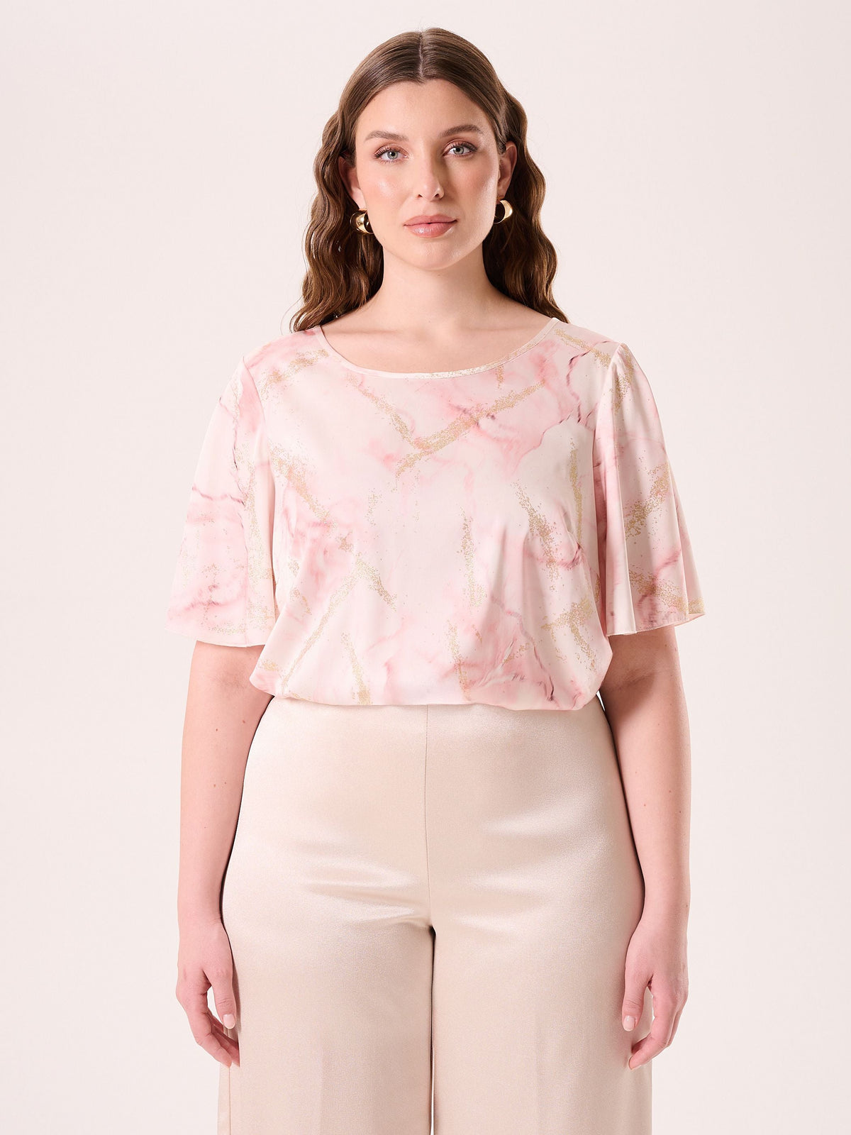 Blusa Curvy Marmorizzata Rosa