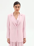 Blazer monopetto rosa pastello in cadi