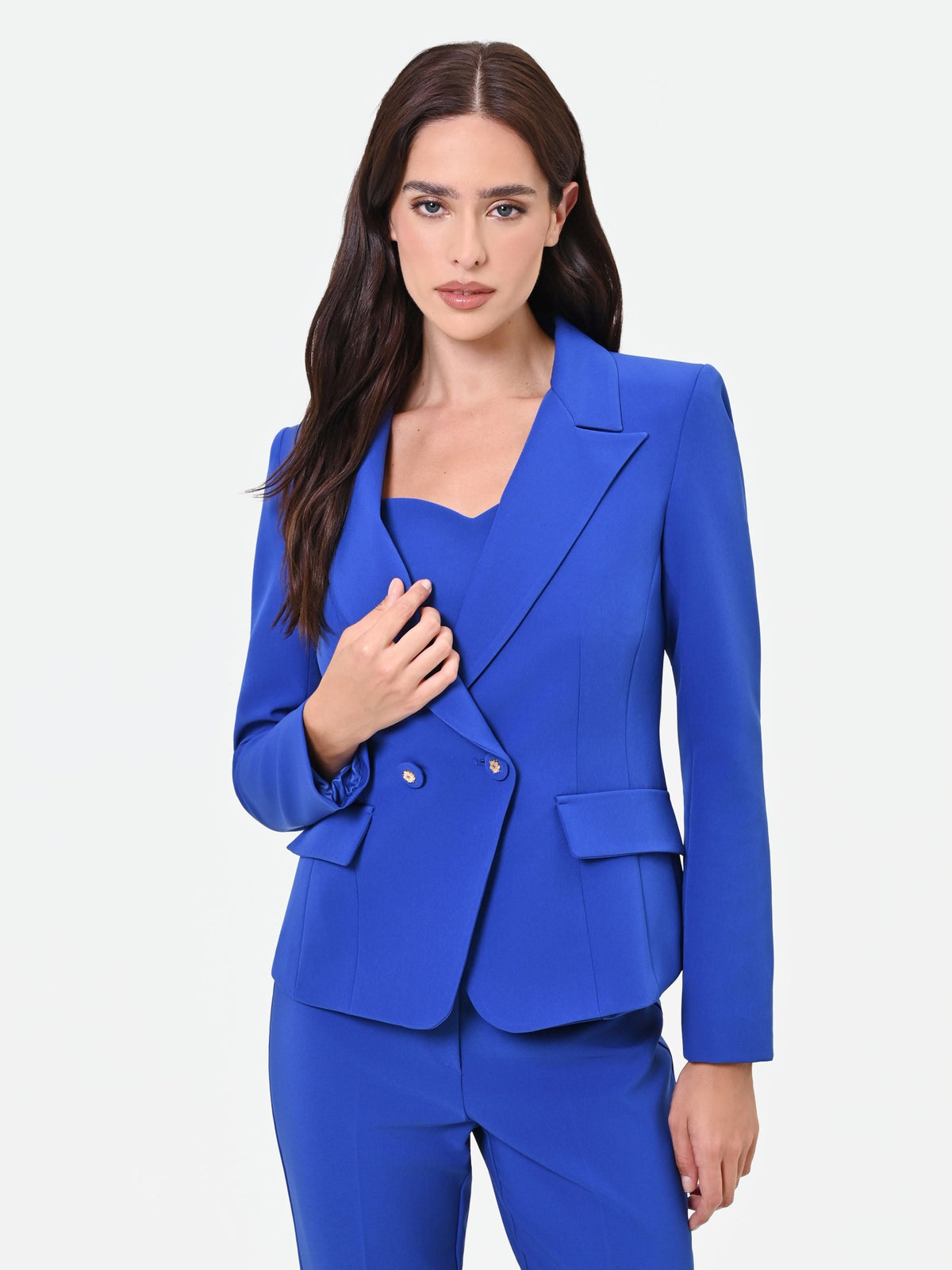 Giacca blazer blu cina monopetto