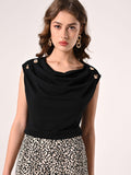 Top Drappeggiato in Tessuto Fluido