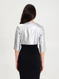 Coprispalle bolero argento metallizzato