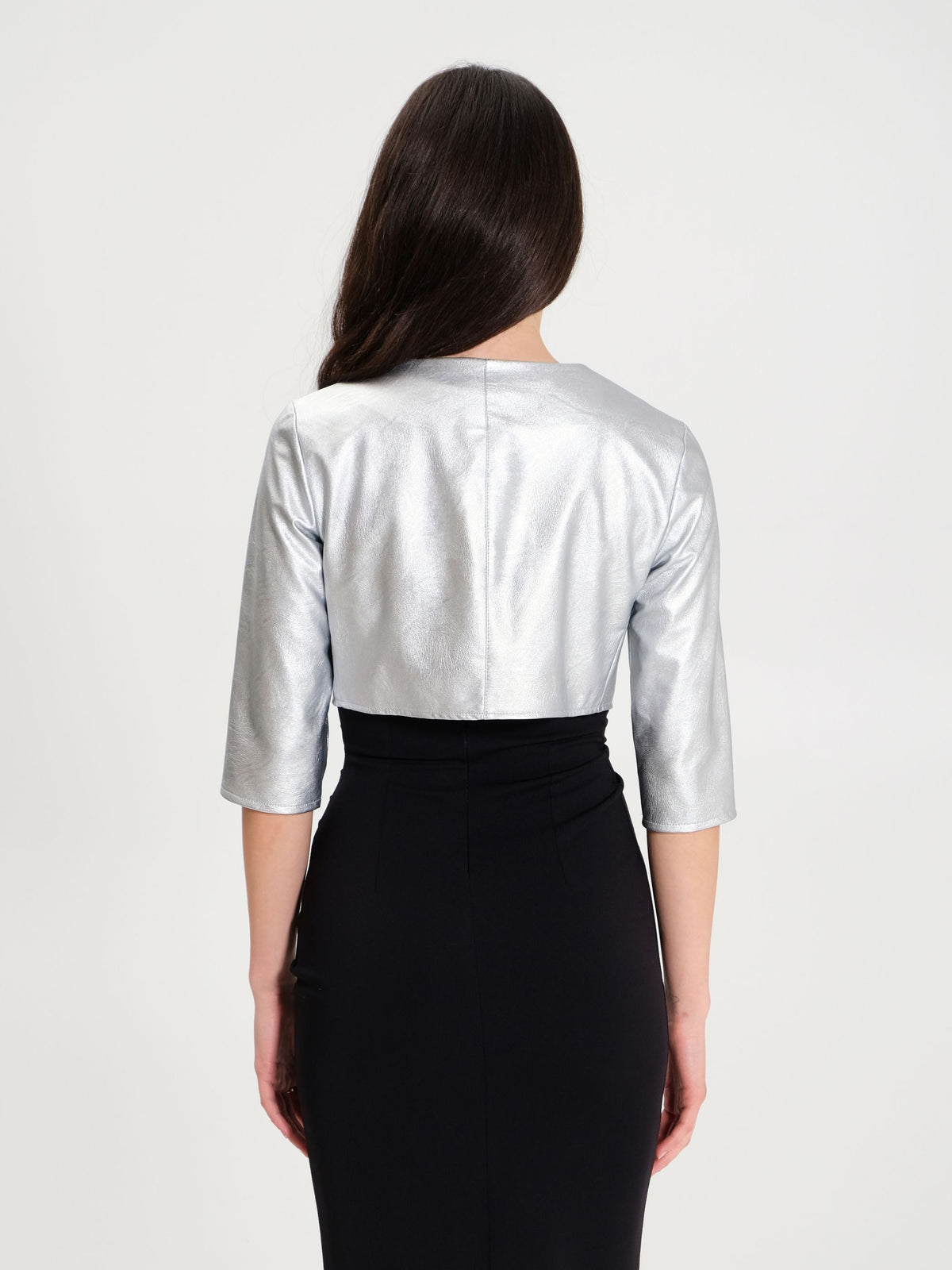 Coprispalle bolero argento metallizzato