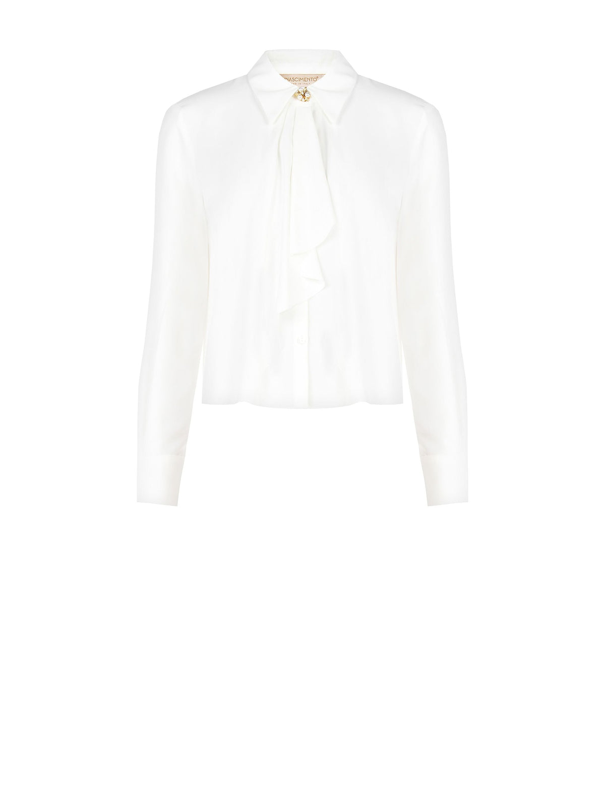 Camicia panna bianco con plastron asimmetrico