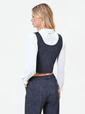 Gilet blu navy con bottoni gioiello