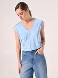 Blusa in Raso Celeste