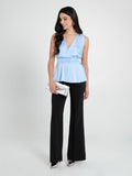 Top in Raso Azzurro