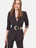 Giacca blazer avvitata marrone moro