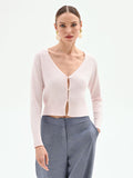 Cardigan cropped rosa pastello