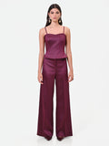 Top bustier bordeaux rosso in raso Giorgia Palmas X Rinascimento
