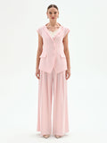 Gilet monopetto rosa pastello