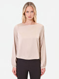 Blusa tortora beige con maniche voluminose