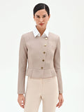 Giacca tortora beige con bottoni asimmetrici