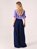 Pantaloni Palazzo Blu Navy