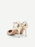 Décolleté slingback oro con doppia legatura