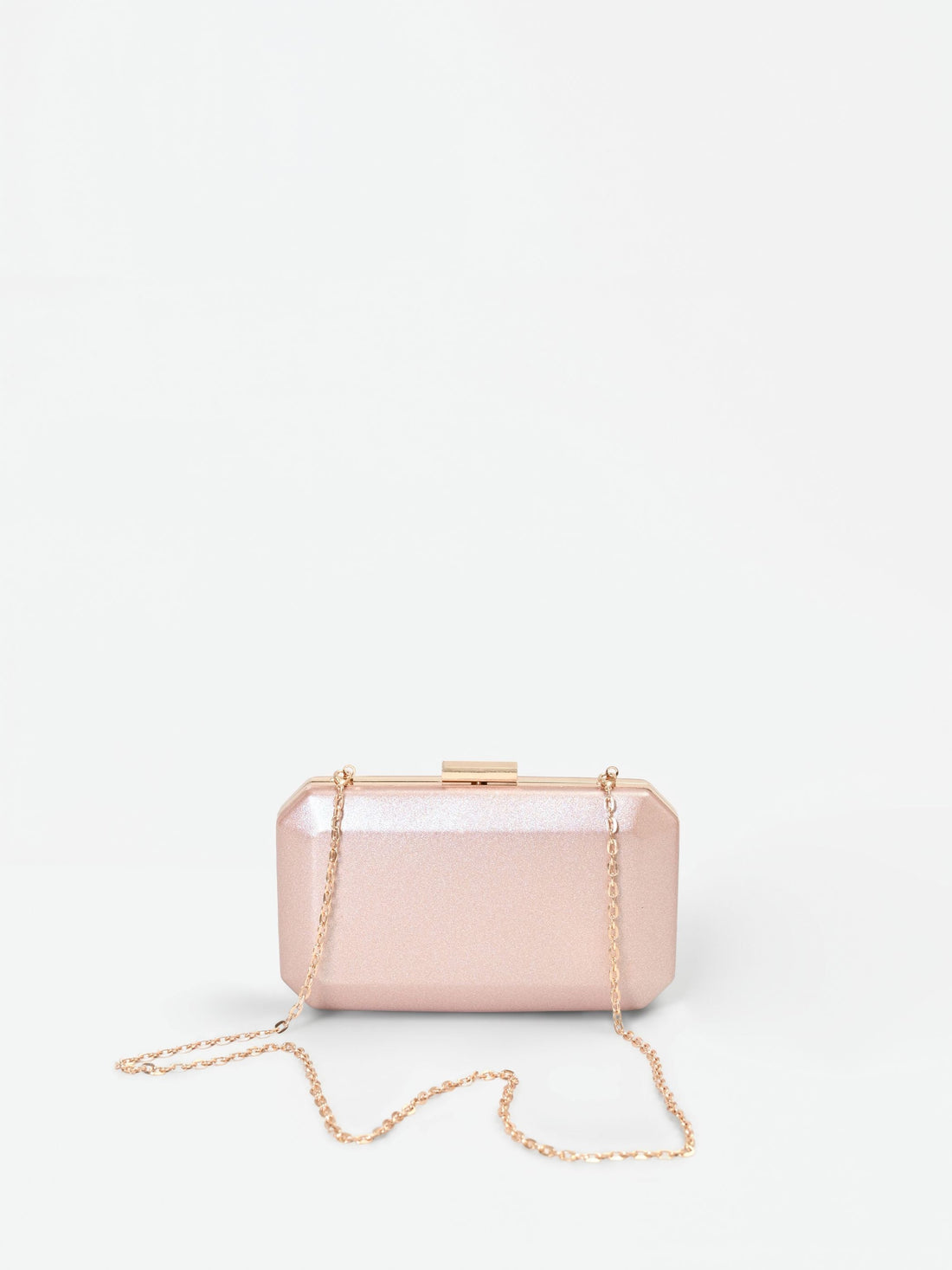 Pochette rosa con finitura scintillante