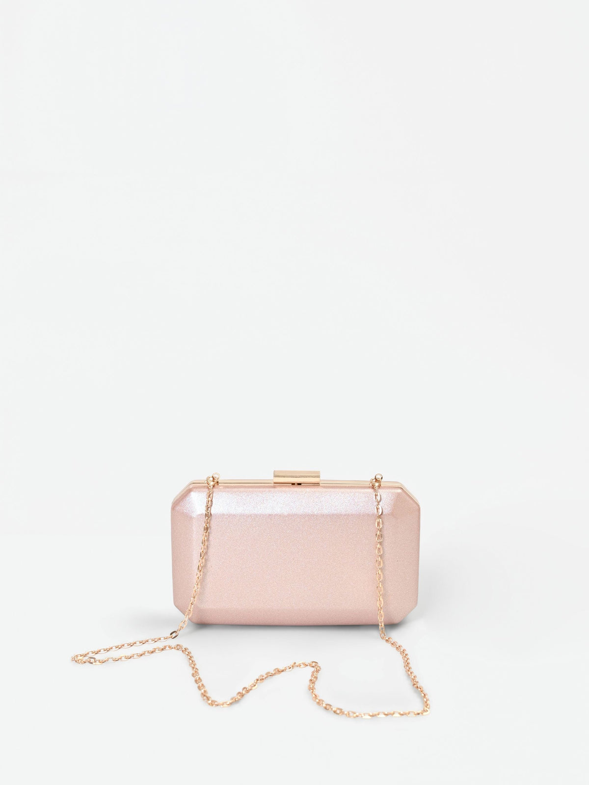 Pochette rosa con finitura scintillante