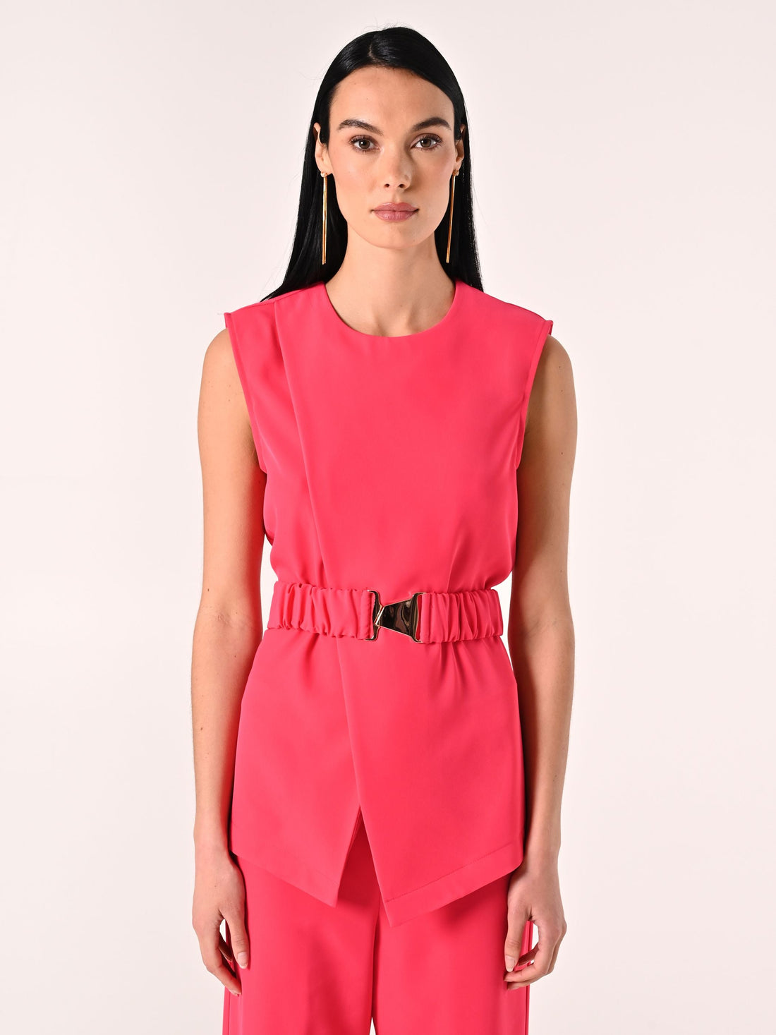 Blusa in Cadi Fuxia con Cintura