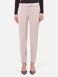 Pantalone a sigaretta tortora beige con piega centrale