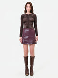 Blusa in velluto stropicciato moro
