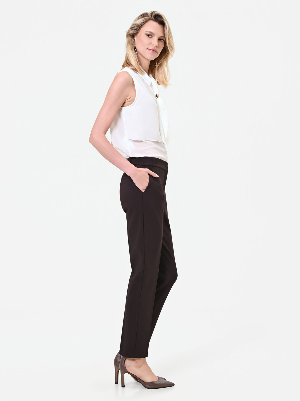 Pantalone skinny moro marrone