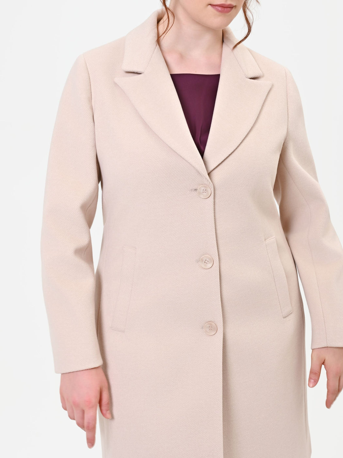 Cappotto Curvy  monopetto tortora beige