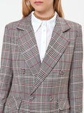 Giacca doppiopetto tortora beige principe di galles in poliviscosa