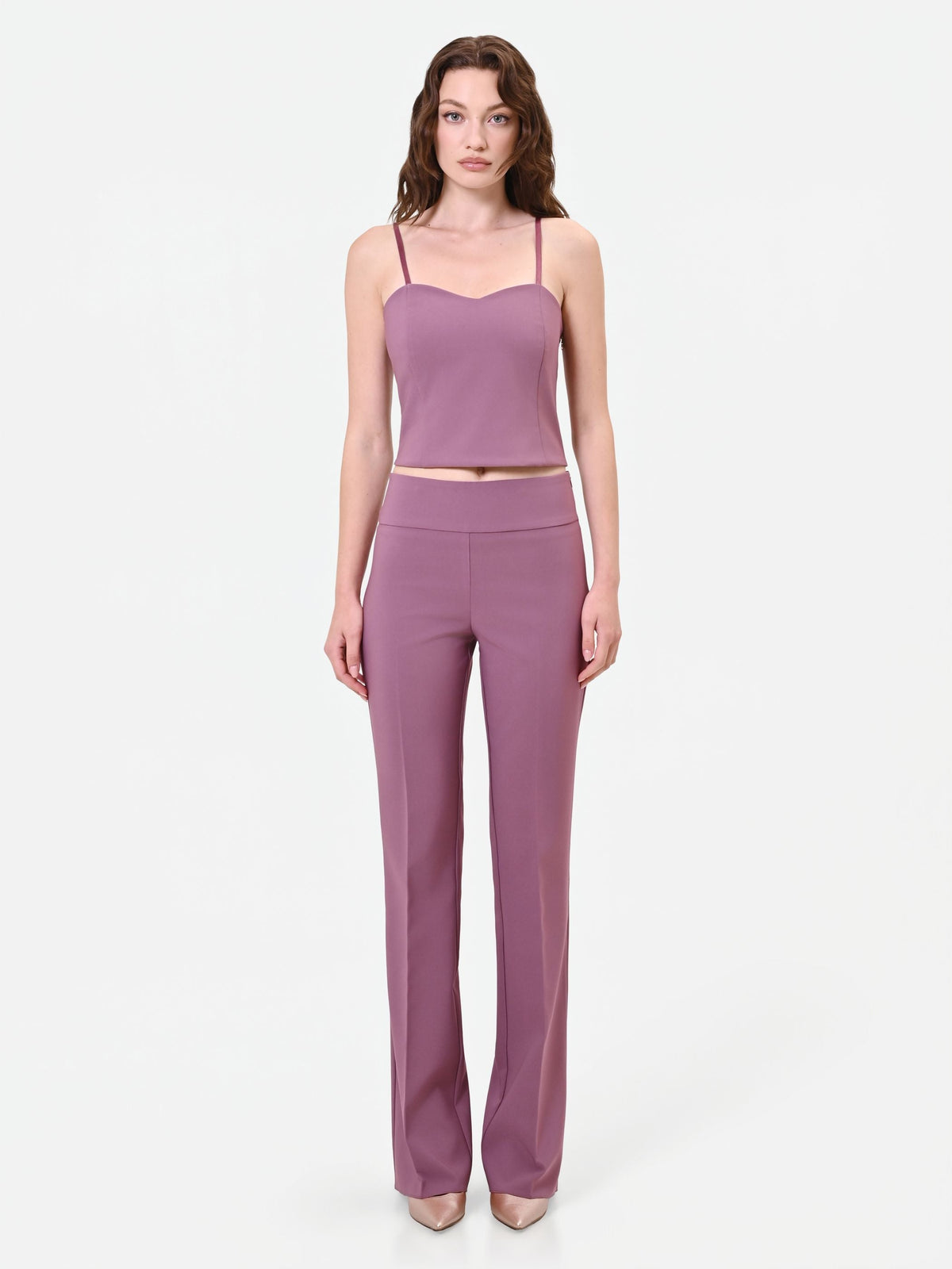 Top crop rosa antico stile bustier