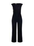 Tuta nera curvy con scollo asimmetrico