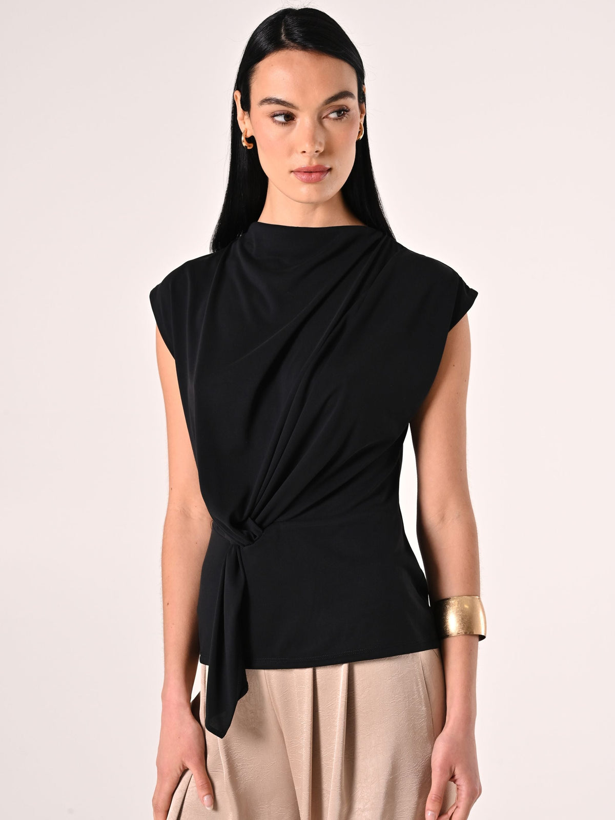 Top in Tencel Nero