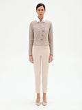 Giacca tortora beige con bottoni asimmetrici